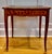 Brown Antique French Louis XV Style Tulipwood Marquetry Writing Table or Side Table With Leather Top For Sale - Image 8 of 18