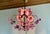 Vintage Hand-Painted Pink Glass Flower Chandelier – One of a Kind Floral Ceiling Light For Sale - Image 9 of 14