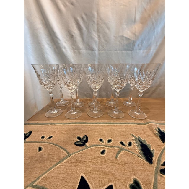 Traditional Crystal Wine Glasses Hampton Hall by Noritake Set of 10 For Sale - Image 3 of 14