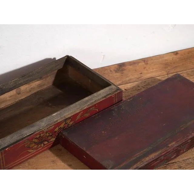 Antique Hand Painted Box with Floral Details, 1900s For Sale - Image 3 of 8