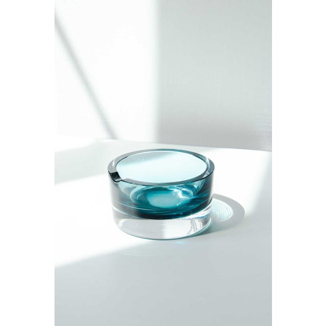 Murano Sommerso Blue Crystal Ashtray, 1970s For Sale - Image 6 of 11