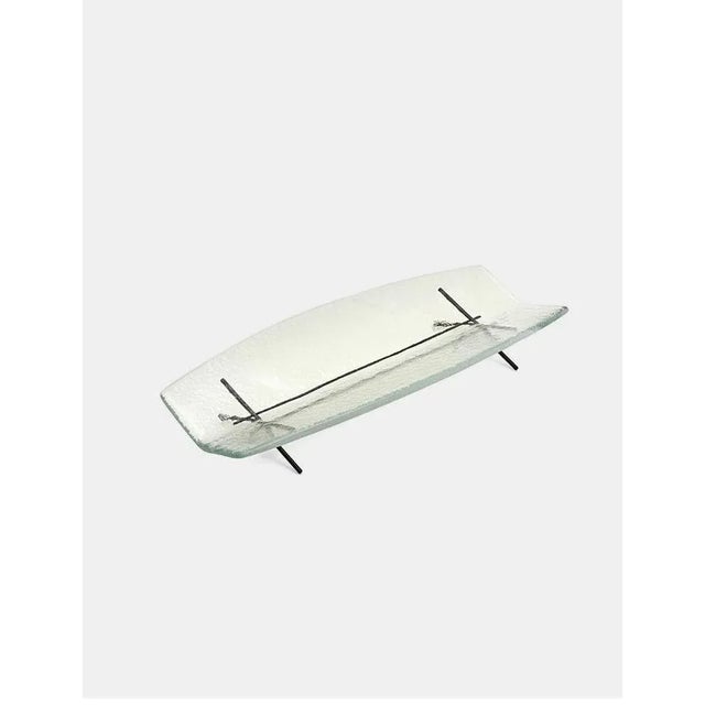 Hakou D tray by Mason Edition Dimensions: 60 × 26 × 9 cm Materials: glass and iron Colours: transparent, fume or light...