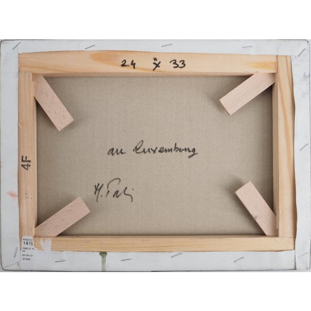 Michel Pabois, Paris, Day in the Luxembourg Garden, Original Oil on Canvas For Sale - Image 6 of 7