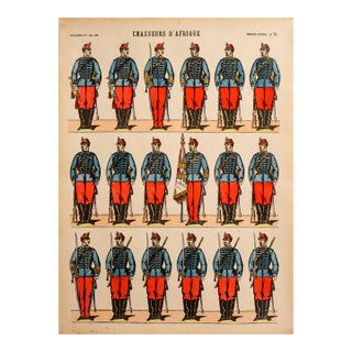 1880s - 1890s French Military Print - Imagerie d'Épinal #76 - Chasseurs d'Afrique For Sale