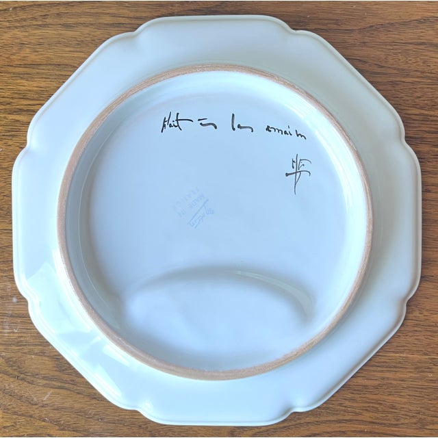 Gien Motton Gien French Faience Asparagus Plates-Set 6 For Sale - Image 4 of 14