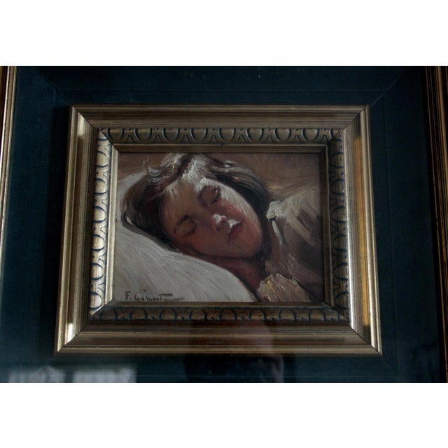 1960s Francesco Galante, Sleeping Girl, 1960s, Oil on Canvas For Sale - Image 5 of 10