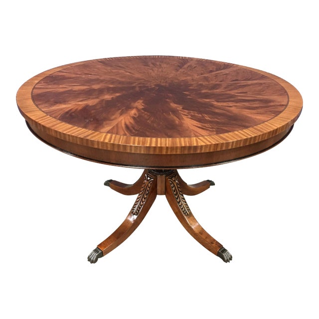 Round Mahogany Georgian Style Pedestal Table by Leighton Hall Made-To-Order For Sale