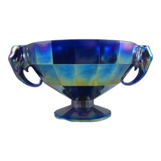 1980s Summit Art Glass Elephant Candleholder Bowl For Sale