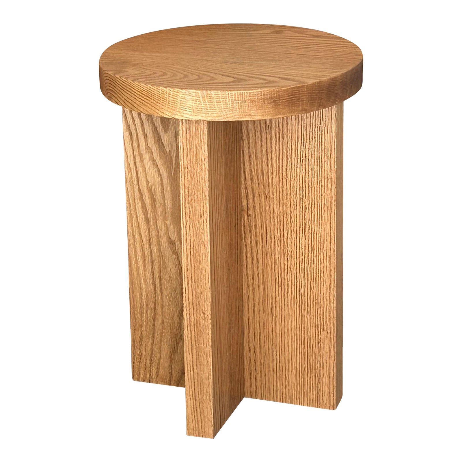 Chunky End Table in Brown Oak Chairish