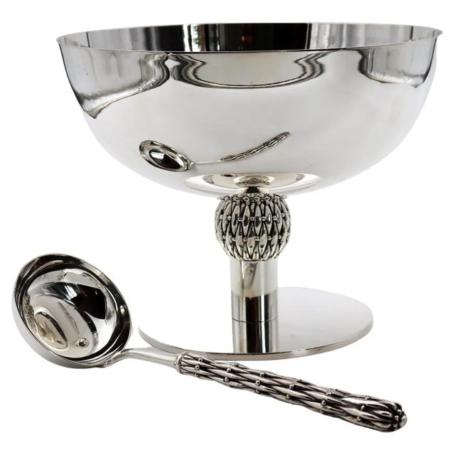 Silver Bronze Ladle and Large Centerpiece by Richard Lauret, Set of 2 For Sale - Image 12 of 12