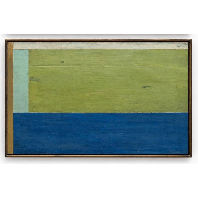 Beige Abstract Expressionism Painting in the Manner of Diebenkorn (12”x 18”) For Sale - Image 8 of 11