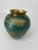 Vintage turquoise enamel and brass vase made in India. Could be used as a functional jar as well. Cloisonne style.
