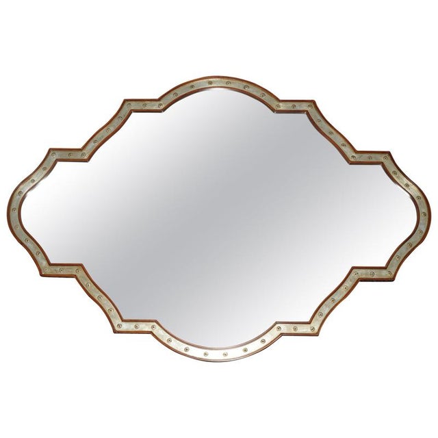 Large Cherry Wood Gold Leaf Framed Wall Mirror by Grange Paris, France For Sale - Image 13 of 13