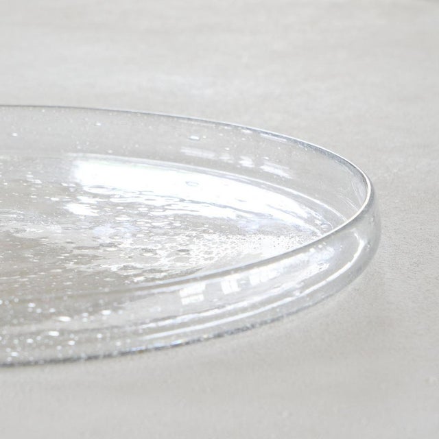 Large Mid-Century Glass Platter with Bubbles from Daum, France, 1960s For Sale - Image 4 of 7