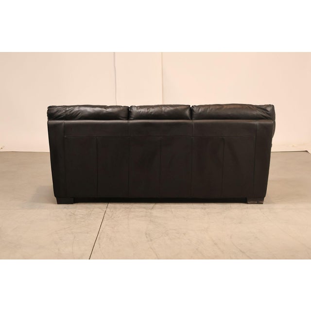 Italsofa Pair of Black Leather Sofas For Sale - Image 15 of 18