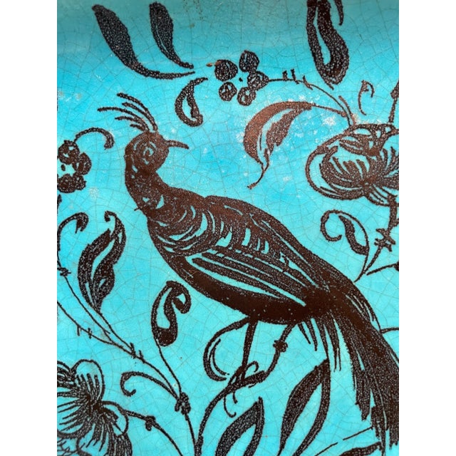 1960s Vintage Italian Turquoise Glazed Catchall Dish For Sale - Image 4 of 5