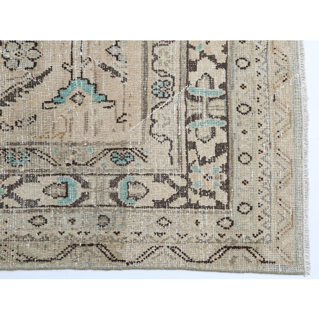 Beige Near-Antique Persian Mahal Rug With Soft Blue & Beige All-Over Design -6' 7'' X 9' 8''' For Sale - Image 8 of 10