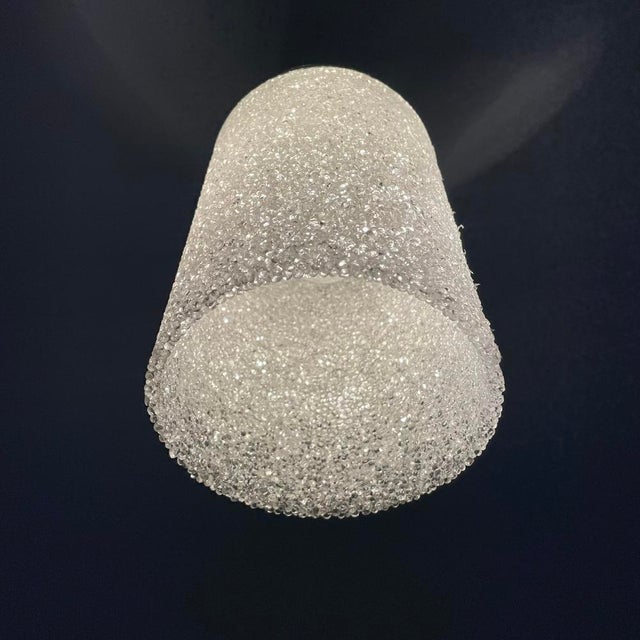 Plastic Mid-Century French Ice Crystal and Acrylic Sugar Pendant Light, 1970s For Sale - Image 7 of 15