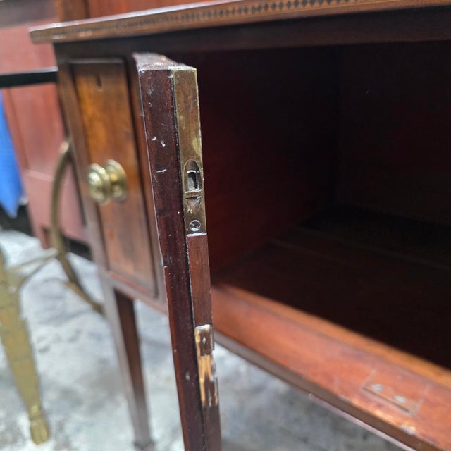 Wood Antique Circa 1795-1810 English George III Flame Mahogany Cabinet Sideboard With Cellarette Drawers For Sale - Image 7 of 18