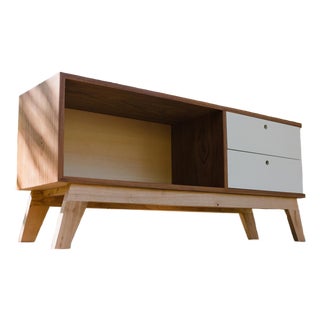 Palafinga Wood Credenza With Open Shelf and Two Drawers For Sale