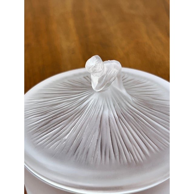 Late 20th Century Vintage Lalique France Ballerina Frosted Crystal Covered Powder Box For Sale - Image 5 of 12