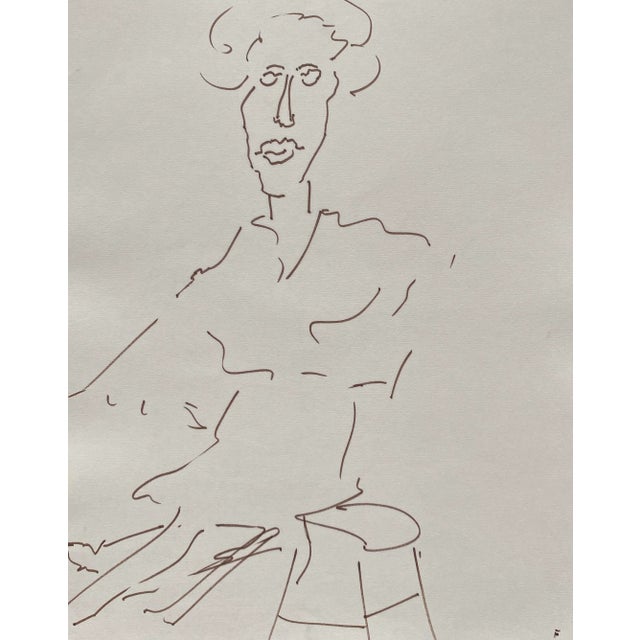 Mid-Century Modern 1960s Frank Wallace Mid Century Figure Drawing For Sale - Image 3 of 3