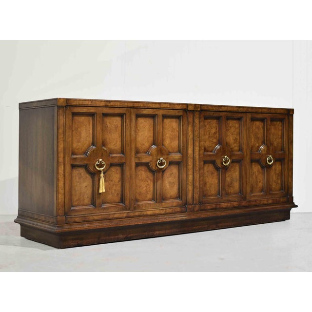 Mastercraft Mid Century Hollywood Regency Burl Wood Credenza by Mastercraft For Sale - Image 4 of 12