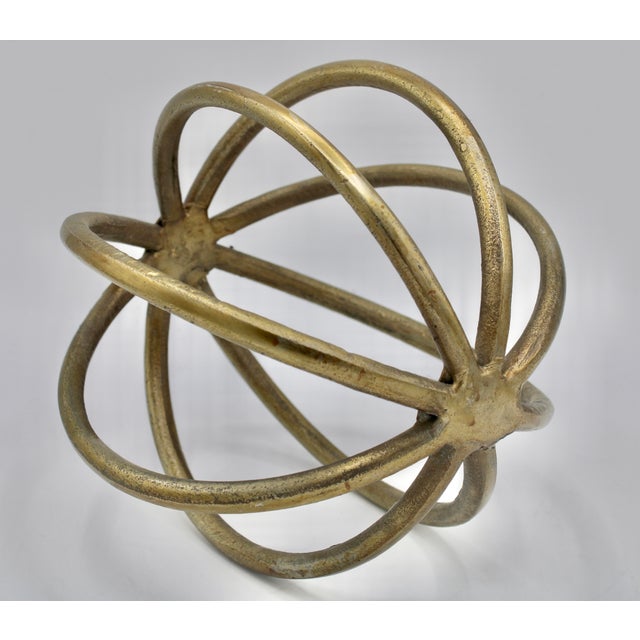 Modern Vintage Modern Golden Metal Orb For Sale - Image 3 of 9