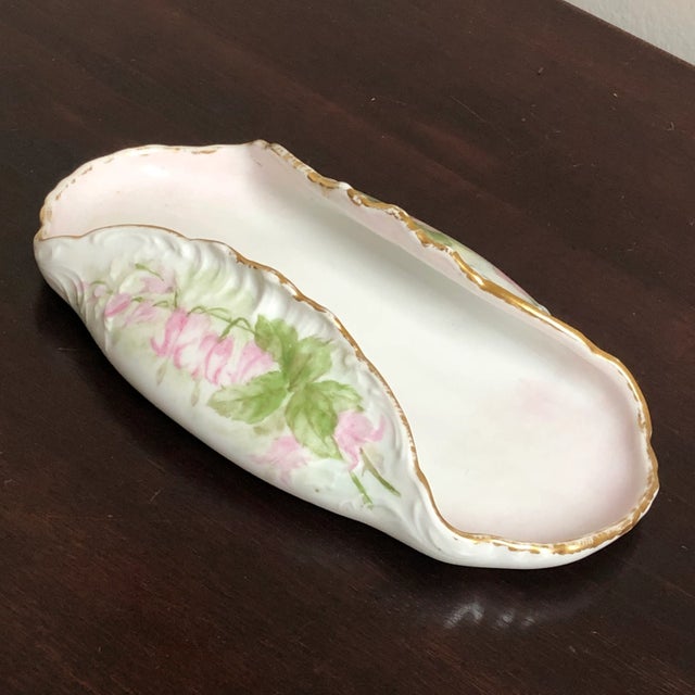 Late 19th Century Antique French Porcelain Calling Card Tray For Sale - Image 5 of 12