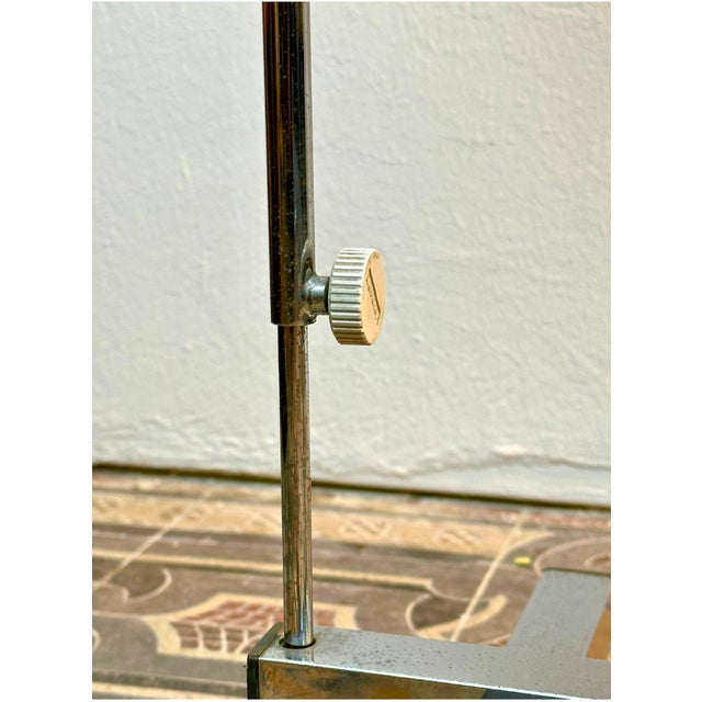 Variett Side Table with Chrome Base and Wood Grain Top from Bremshey & Co., Germany, 1970s For Sale - Image 4 of 7