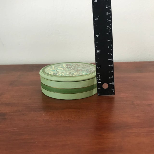 Vintage Marbled Green Ceramic Box For Sale In Boise - Image 6 of 8