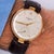 Silver Vintage Patek Philippe 18k Gold 35mm Manual Wind Watch on Leather For Sale - Image 8 of 9