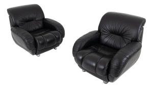 Leather Armchairs, 1970s, Set of 2