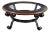 Maitland Smith Mahogany & Iron Modern Round Glass Top Coffee Cocktail Table For Sale