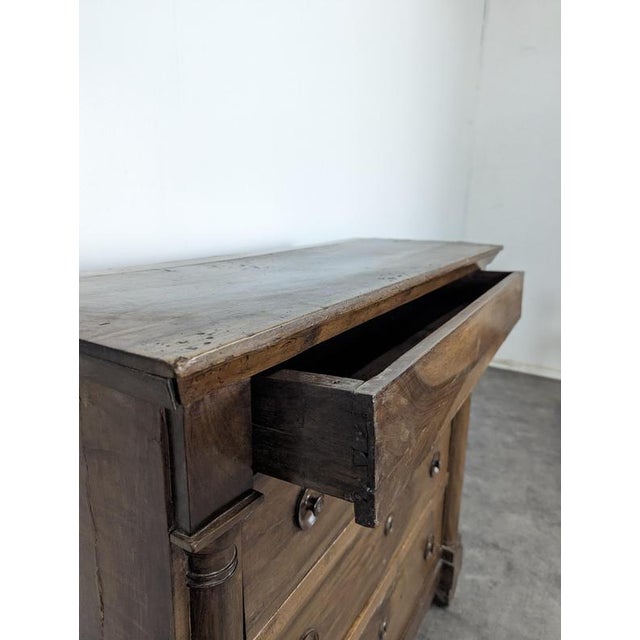 2000 - 2009 Empire Style Walnut Chest of Drawers with Detached Columns For Sale - Image 5 of 10