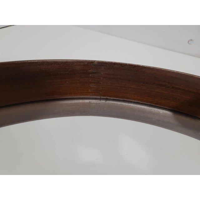 Brown 1960s Danish Modern Teak Wall Mirror Attrib. To Luxus For Sale - Image 8 of 9