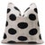 Hand-Knotted Silk Velvet Polka Dot Pillow - 16x16 Black & Champagne For Sale - Image 4 of 8