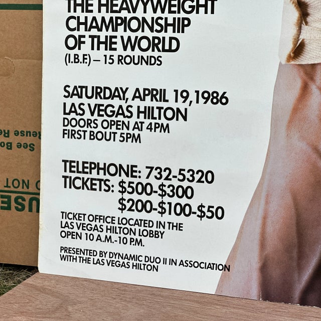 Brown Original 1986 Vindication in Vegas Spinks vs. Holmes Heavyweight Boxing Fight Poster For Sale - Image 8 of 11