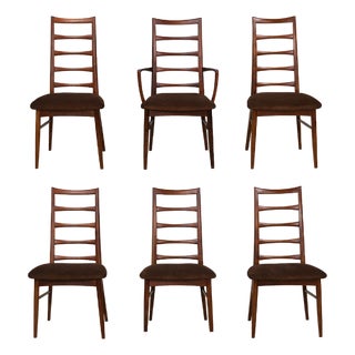 1960s Danish Modern Teak Lis Dining Chairs by Koefoeds Hornslet - Set of 6 For Sale