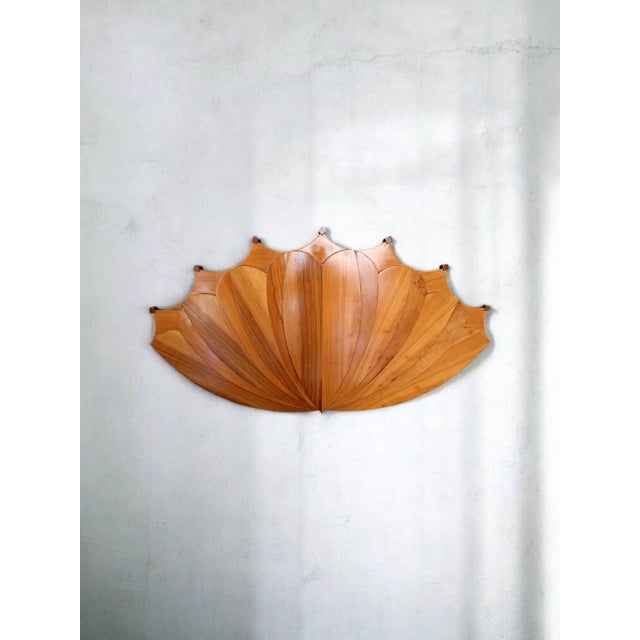 Large Wooden Wall Decoration, 1980s For Sale - Image 9 of 9