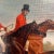 Accurately reproduced from the original work, this antiqued oil painting reproduction print on canvas is mounted to a...