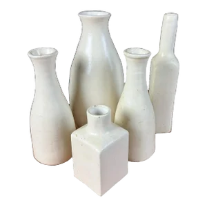 White Ceramic Vase Set – 5 Minimalist Decorative Pieces