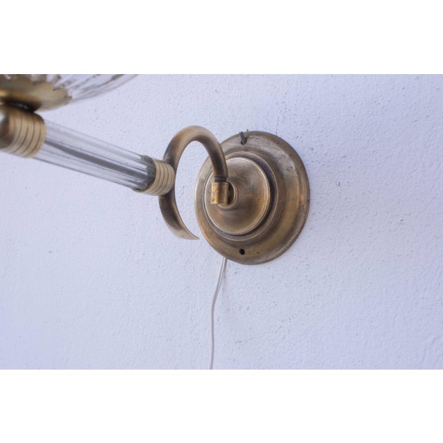 Set of 2 Wall Light Sconces by Barovier & Toso Glass Murano, Italy, 1950 For Sale - Image 9 of 13