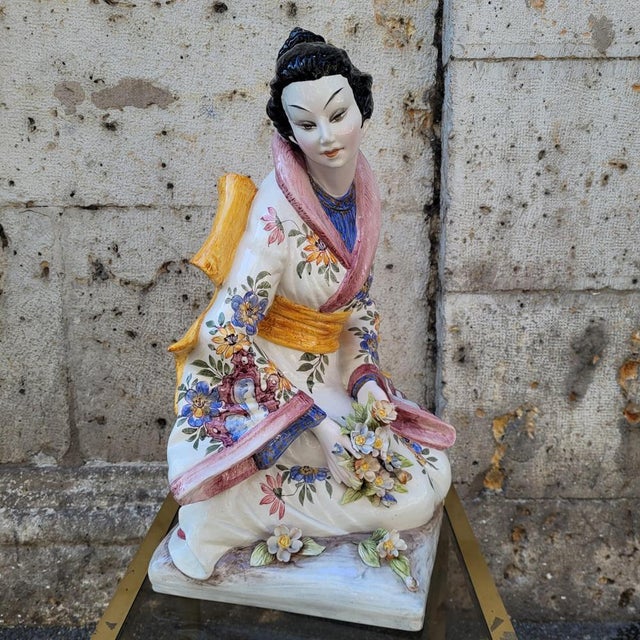 Geisha Ceramic Figure by Domenico Poloniato, Italy, 1960s For Sale - Image 3 of 18