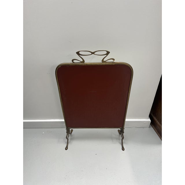 Metal Art Nouveau Mirrored Fire Screen in Brass, 1920s For Sale - Image 7 of 7