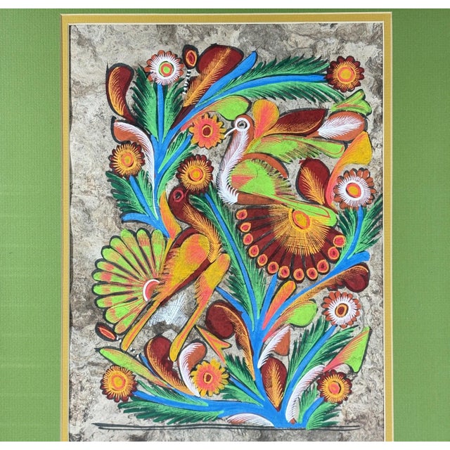 Vintage Mexican Folk Art Amate Bark Painting – "Birds of Paradise" Bring the vibrant energy of Mexico into your home with...