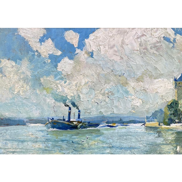 Impressionistic View of Eltville am Rhein by Rheingau Artist Willy Holtmann, 1930 For Sale - Image 9 of 12