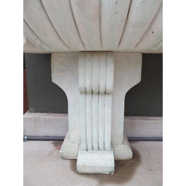 Italian Carved White Marble 3-Piece Wall Fountain With Lion Mascaron, 20th C. For Sale - Image 4 of 18