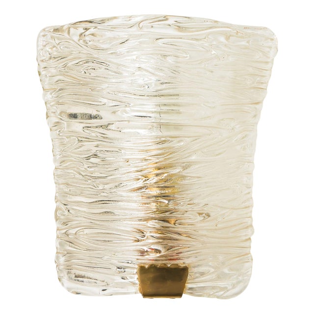 Glass and Brass Wall Light attributed to J. T. Kalmar, 1960s For Sale