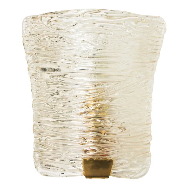 Glass and Brass Wall Light by J. T. Kalmar, 1960s For Sale